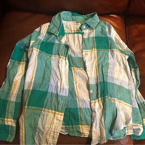 Crewcuts Green & White Flannel Shirt